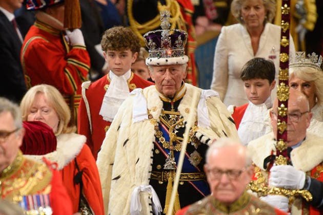 State Opening Of Parliament At Houses Of Parliament, London, England - Wednesday 13 May 2026 King Charles III and Queen Camilla walk through Royal Gallery for the State Opening of Parliament at Houses Of Parliament, London, England, UK on Wednesday 13 May, 2026., Credit:Justin Ng Avalon UK, England, London, Houses Of Parliament Copyright: xJustinxNgx xAvalonx 1098555228