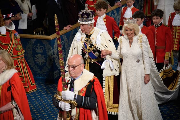 State Opening Of Parliament At Houses Of Parliament, London, England - Wednesday 13 May 2026 King Charles III and Queen Camilla walk through Royal Gallery for the State Opening of Parliament at Houses Of Parliament, London, England, UK on Wednesday 13 May, 2026., Credit:Justin Ng Avalon UK, England, London, Houses Of Parliament Copyright: xJustinxNgx xAvalonx 1098555233