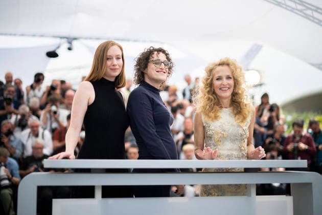 Cannes Teenage Sex And Death At Camp Miasma Photocall EB Gillian Anderson Director Jane Schoenbrun Hannah Einbinder During the Teenage Sex and Death at Camp Miasma photocall during the 79th Cannes Film Festival in Cannes, France on May 13, 2026. Photo by Eliot Blondet ABACAPRESS.COM Cannes France France  Copyright: xBlondetxEliot ABACAx