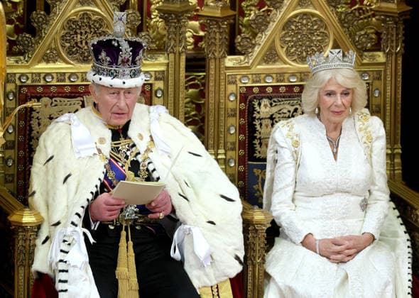 State Opening Of Parliament 2026 LONDON, ENGLAND - MAY 13: King Charles III, with Queen Camilla (R), delivers the King s Speech in the House of Lord s Chamber during the State Opening of Parliament on May 13, 2026 in London, England. The State Opening of Parliament follows the prorogation of the previous session on 29 April. King Charles III will deliver the King s Speech outlining the government s legislative agenda for the 2026 27 session. Key priorities for the year include constitutional reforms regarding disgraced peers, a 10-year Health Plan for the NHS, and the implementation of changes to the Universal Credit two-child limit., Credit:Chris Jackson PA ROTA - B68 Avalon United Kingdom, England, London Copyright: xChrisxJacksonx xPAxROTAx-xB68x xAvalonx 1098588150