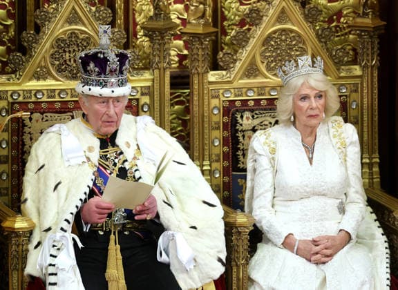 State Opening Of Parliament 2026 LONDON, ENGLAND - MAY 13: King Charles III, with Queen Camilla (R), delivers the King s Speech in the House of Lord s Chamber during the State Opening of Parliament on May 13, 2026 in London, England. The State Opening of Parliament follows the prorogation of the previous session on 29 April. King Charles III will deliver the King s Speech outlining the government s legislative agenda for the 2026 27 session. Key priorities for the year include constitutional reforms regarding disgraced peers, a 10-year Health Plan for the NHS, and the implementation of changes to the Universal Credit two-child limit., Credit:Chris Jackson PA ROTA - B68 Avalon United Kingdom, England, London Copyright: xChrisxJacksonx xPAxROTAx-xB68x xAvalonx 1098588168