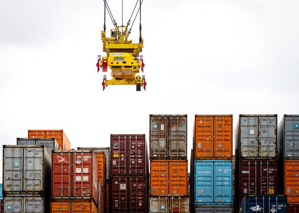 King visit the port of Rotterdam. Rotterdam, the Netherlands. 13 May 2026 Containers in the APM terminal during a visit by King Willem-Alexander and David van Weel, Minister of Justice and Security, at the port of Rotterdam. The visit is all about subversion and resilience against drug crime and military threats. Rotterdam The Netherlands  Copyright: xDPPA POOL RDWx