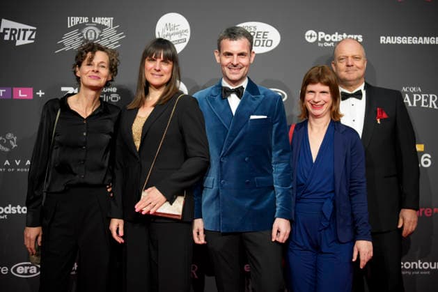 Presentation of the German Podcast Award 2026 category Kids and Family Kakadu the childrens podcast Ulrike Jaehrling, Ilka Lorenzen, Tim Wiese, Jessica Zeller and Roland Krueger Berlin, 13 05 2026 Berlin Germany Copyright: xDominikxButzmannx