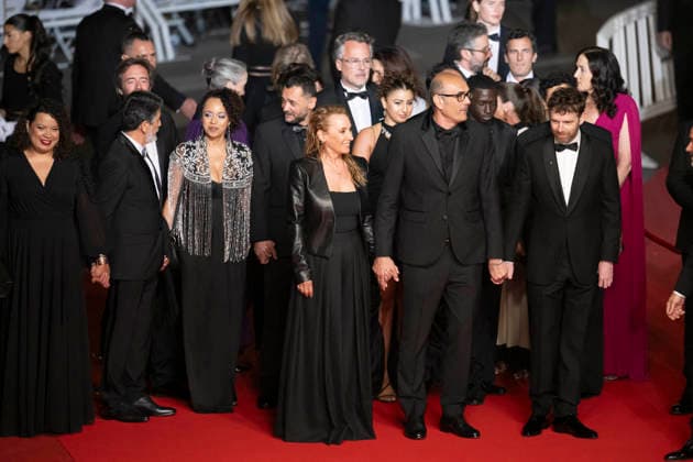 Cannes Labandon Red Carpet EB French actress Emmanuelle Bercot, French director and screenwriter Vincent Garenq and French actor Antoine Reinartz arrive for the screening of the film L Abandon at the 79th edition of the Cannes Film Festival in Cannes, southern France on May 13, 2026. Photo by Eliot Blondet ABACAPRESS.COM Cannes France France  Copyright: xBlondetxEliot ABACAx