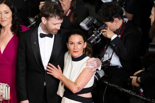 Cannes Labandon Red Carpet EB French actor Antoine Reinartz and Samuel Paty s sister Mickaelle Paty arrive for the screening of the film L Abandon at the 79th edition of the Cannes Film Festival in Cannes, southern France on May 13, 2026. Photo by Eliot Blondet ABACAPRESS.COM Cannes France France  Copyright: xBlondetxEliot ABACAx
