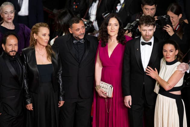 Cannes Labandon Red Carpet EB French actress Emmanuelle Bercot, French actor Antoine Reinartz and Samuel Paty s sister Mickaelle Paty arrive for the screening of the film L Abandon at the 79th edition of the Cannes Film Festival in Cannes, southern France on May 13, 2026. Photo by Eliot Blondet ABACAPRESS.COM Cannes France France  Copyright: xBlondetxEliot ABACAx