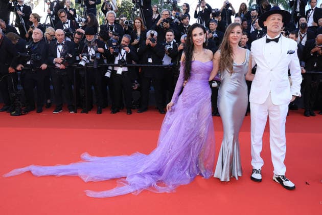 Cannes La Vie Dune Femme Red Carpet JD Demi Moore, Rebecca Harrell Tickell and Josh Tickell at the red carpet screening of La Vie d’une Femme during the 79th Cannes Film Festival in Cannes, France on May 13, 2026. Photo by Jerome Domine ABACAPRESS.COM Cannes France  Copyright: xDominexJerome ABACAx