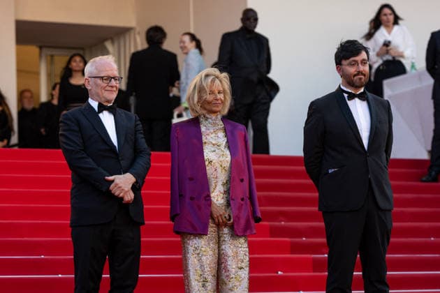 Cannes - ?La Vie d?Une Femme? Red Carpet AAR Thierry Fremaux, Iris Knobloch and Gaetan Bruel attend the screening of ‘La Vie d’Une Femme’ as part of the 79th Cannes Film Festival in Cannes, France, on May 13, 2026. Photo by Ammar Abd Rabbo ABACAPRESS.COM Cannes France  Copyright: xAbdxRabboxAmmar ABACAx