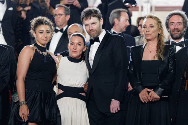 Emma Boumali, Mickaëlle Paty sister of Samuel Paty , Antoine Reinartz, Emmanuelle Bercot Descente des marches du film Labandon lors du 79ème Festival International du Film de Cannes, le 13 mai 2026 Olivier Borde Bestimage People leaving the red carpet for Forsaken at the 79th Cannes International Film Festival on May 13, 2026 Cannes France  Copyright: xOLIVIERxBORDEx xBESTIMAGExOLIVIERxBORDEx xBESTIMAGEx