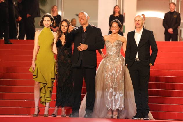 Cannes - The Fast And The Furious Red Carpet (L to R) Meadow Walker, Jordana Brewster, Vin Diesel, Michelle Rodriguez and Neal H. Moritz attend the The Fast And The Furious red carpet screening during the 79th annual Cannes Film Festival at Palais des Festivals on May 13, 2026 in Cannes, France. Photo by Jerome Domine ABACAPRESS.COM Cannes France  Copyright: xDominexJerome ABACAx