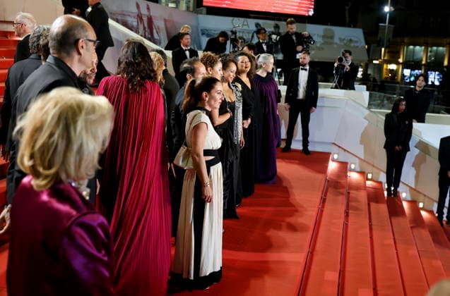 Mickaëlle Paty sister of Samuel Paty , Sandy Lewis Godefroy, Delphine Ernotte Montée des marches du film Labandon lors du 79ème Festival International du Film de Cannes, le 13 mai 2026 Jacovides Moreau Bestimage Red carpet for Forsaken at the 79th Cannes International Film Festival on May 13, 2026 Cannes France  Copyright: xJACOVIDES-MOREAUx xBESTIMAGExJACOVIDES-MOREAUx xBESTIMAGEx