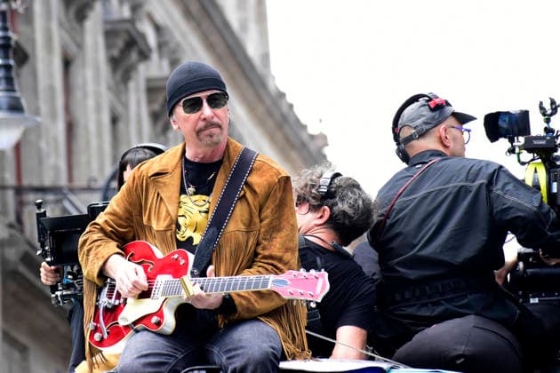 May 13, 2026, Mexico City, Ciudad de Mexico, Mexico: The Edge, guitarist of the Irish band U2, at the filming set for the upcoming music video Street of Dreams in Mexico City Downtown. on May 13, 2026 in Mexico City, Mexico. Mexico City Mexico - ZUMAe321 20260513_zea_e321_015 Copyright: xLuisxBarronx