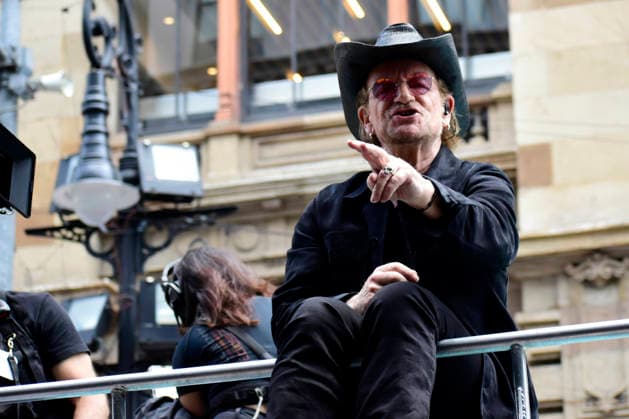 May 13, 2026, Mexico City, Ciudad de Mexico, Mexico: Bono lead of the Irish band U2, at the filming set for the upcoming music video Street of Dreams in Mexico City Downtown. on May 13, 2026 in Mexico City, Mexico. Mexico City Mexico - ZUMAe321 20260513_zea_e321_031 Copyright: xLuisxBarronx