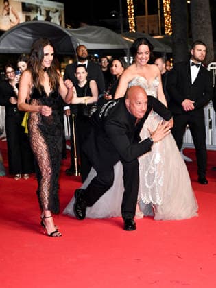 IPA84658945 - Cannes, 79th Cannes Film Festival 2026, evening 1 - red carpet of The Fast And The Furious. Pictured are Jordana Brewster, Vin Diesel, Michelle Rodriguez  Copyright: xSimonexComix xPoolxPhotoxEventsx07x 84658945