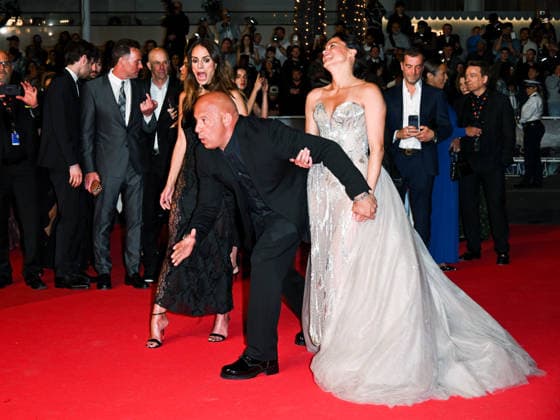 IPA84659126 - Cannes, 79th Cannes Film Festival 2026, evening 1 - red carpet of The Fast And The Furious - Pictured: Jordana Brewster, Vin Diesel and Michelle Rodriguez  Copyright: xManuelexMangiarottix xPoolxPhotoxEventsx07x 84659126