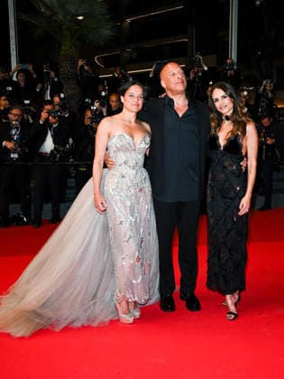 IPA84659135 - Cannes, 79th Cannes Film Festival 2026, evening 1 - red carpet of The Fast And The Furious - Pictured: Jordana Brewster, Vin Diesel and Michelle Rodriguez  Copyright: xManuelexMangiarottix xPoolxPhotoxEventsx07x 84659135