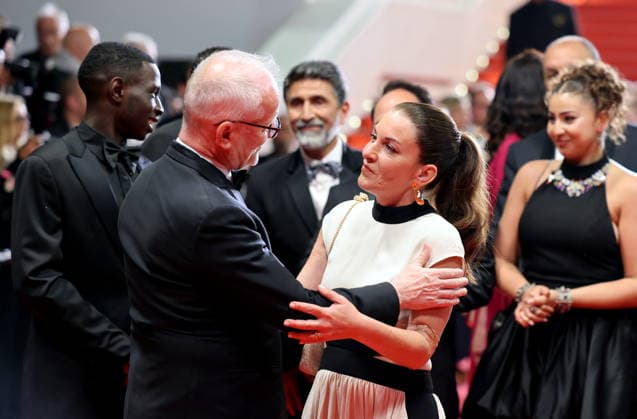 Thierry Frémaux, general delegate of the Cannes Film Festival and Mickaëlle Paty sister of Samuel Paty Descente des marches du film Labandon lors du 79ème Festival International du Film de Cannes, le 13 mai 2026 Jacovides Moreau Bestimage People leaving the red carpet for Forsaken at the 79th Cannes International Film Festival on May 13, 2026 Cannes France  Copyright: xJACOVIDES-MOREAUx xBESTIMAGExJACOVIDES-MOREAUx xBESTIMAGEx