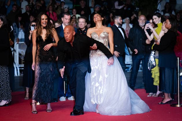 Cannes - The Fast And The Furious Screening LZ Jordana Brewster, Vin Diesel and Michelle Rodriguez attending the The Fast And The Furious screening during the 79th annual Cannes Film Festival at Palais des Festivals on May 13, 2026 in Cannes, France. Photo by Laurent Zabulon ABACAPRESS.COM  Copyright: xZabulonxLaurentx