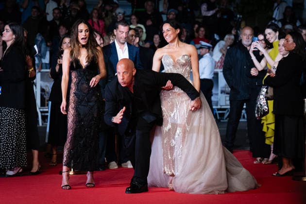 Cannes - The Fast And The Furious Screening LZ Jordana Brewster, Vin Diesel and Michelle Rodriguez attending the The Fast And The Furious screening during the 79th annual Cannes Film Festival at Palais des Festivals on May 13, 2026 in Cannes, France. Photo by Laurent Zabulon ABACAPRESS.COM  Copyright: xZabulonxLaurentx