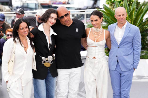 May 13, 2026, Cannes, France: Michelle Rodriguez, Meadow Walker, Vin Diesel, Jordana Brewster and Neal H. Moritz pose during The Fast And The Furious photocall at the 79th annual Cannes Film Festival at Palais des Festivals on May 13, 2026 in Cannes, France. The Fast And The Furious Photocall - The 79th Annual Cannes Film Festival Cannes France  - ZUMAs197 20260513_aaa_s197_252 Copyright: xDanielexCifalax