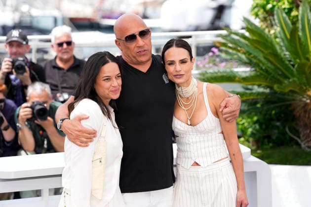 May 13, 2026, Cannes, France: Michelle Rodriguez, Vin Diesel and Jordana Brewster hug during The Fast And The Furious photocall at the 79th annual Cannes Film Festival at Palais des Festivals on May 13, 2026 in Cannes, France. The Fast And The Furious Photocall - The 79th Annual Cannes Film Festival Cannes France  - ZUMAs197 20260513_aaa_s197_260 Copyright: xDanielexCifalax