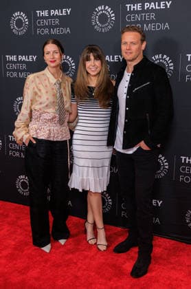May 13, 2026, Hollywood, California, USA: (L R) Irish actress Caitriona Balfe, US author Jessica Radloff and Scottish actor Sam Heughan on the red carpet of Outlander: A Celebration on Wednesday, May 13, 2026 at the Dolby Theater in Hollywood, California. JAVIER ROJAS PI Hollywood USA - ZUMAp124 20260513_zaa_p124_035 Copyright: xJavierxRojasx