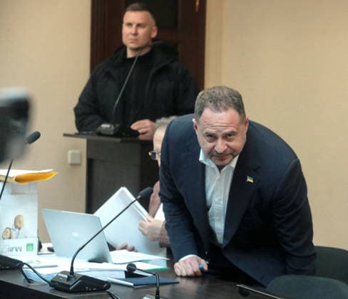 Ukraine Court Orders Arrest of Zelenskyy Ally Andriy Yermak - Kyiv Former head of the Office of the President of Ukraine Andriy Yermak (R), suspected of money laundering, attends a hearing at the High Anti-Corruption Court of Ukraine (HACC) in Kyiv, Ukraine, on May 13, 2026. The hearing was set to consider a motion on a preventive measure. The Specialised Anti-Corruption Prosecutor?s Office requested that the suspect be held in custody with the alternative of bail set at UAH 180 million. Investigators allege that the former official was involved in laundering UAH 460 million through the construction of elite residences in the ?Dynastiia? (?Dynasty?) cottage town in the village of Kozyn near Kyiv. Photo by Photo by Volodymyr Tarasov Ukrinfor  Copyright: xTarasovxVolodymyr Ukrinform ABACAx