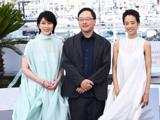 IPA84672808 - Cannes, 79th Cannes Film Festival 2026, day 2 - photocall of NAGI NOTES - Pictured: Takako Matsu, Koji Fukada and Shizuka Ishibaschi  Copyright: xAlbertoxTerenghix xPoolxPhotoxEventsx07x 84672808