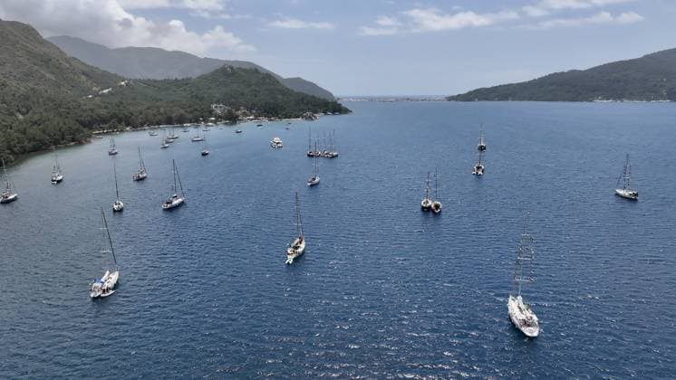 Global Sumud Flotilla is ready to set sail from Marmaris to Gaza with 54 boats MUGLA, TURKIYE - MAY 14: Global Sumud Flotilla, formed to break the Israeli blockade, is ready to set sail for Gaza into the Mediterranean from Marmaris with its 54 vessels in Mugla, Turkiye on May 14, 2026. Ali Riza Akkir Anadolu Mugla Turkey. Editorial use only. Please get in touch for any other usage.  Copyright: x2026xAnadoluxAlixRizaxAkkirx