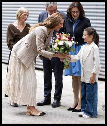 . 14 05 2026. Reggio Emilia, Italy. Kate Middleton, the Princess of Wales, arriving at a creative recycling centre in Reggio Emilia in Italy, on day two of her visit to Italy.  xStephenxLockx xi-Imagesx IIM-26770-0035