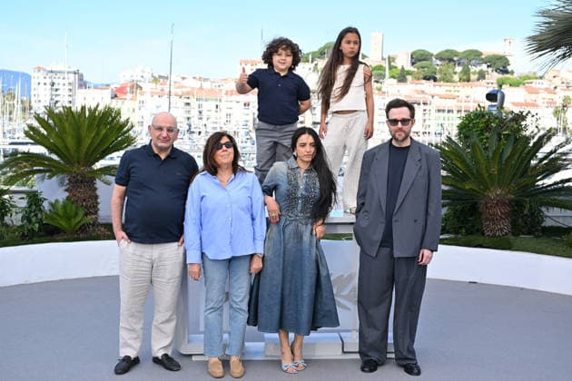 79th Cannes Film Festival: Quelques mots d amour (Words of Love) photocall CANNES, FRANCE - MAY 14: (L to R) French actor Jacques Sebban, French actress Paulette Chetrit, actor Aidan Djouadi, French actress Hafsia Herzi, actress Ella Bedoucha and French director and screenwriter Rudi Rosenberg pose during a photocall for the film Quelques mots d amour (Words of Love) at the 79th edition of the Cannes Film Festival in Cannes, France on May 14, 2026. Mustafa Yalcin Anadolu Cannes France. Editorial use only. Please get in touch for any other usage.  Copyright: x2026xAnadoluxMustafaxYalcinx