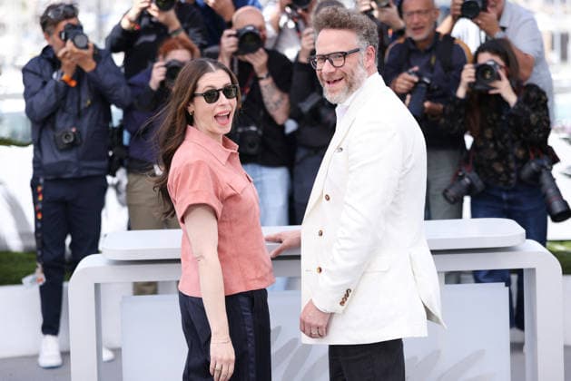 Cannes Tangles Photocall JD Lauren Miller Rogen and Seth Rogen attend the Tangles photocall during the 79th Cannes Film Festival in Cannes on May 14, 2026. Photo by Jerome Dominé ABACAPRESS.COM Cannes France  Copyright: xDominexJerome ABACAx