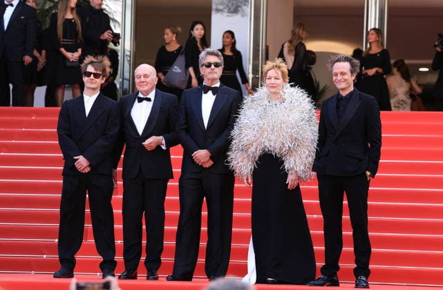 Cannes - Fatherland Red Carpet (L-R) Lukasz Zal, Hanns Zischler, Pawel Pawlikowski, Sandra Huller and August Diehl attend the Fatherland screening during the 79th annual Cannes Film Festival at Palais des Festivals on May 14, 2026 in Cannes, France. Photo by Jerome Domine ABACAPRESS.COM Cannes France  Copyright: xDominexJerome ABACAx