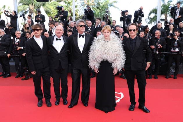 Cannes - Fatherland Red Carpet (L-R) Lukasz Zal, Hanns Zischler, Pawel Pawlikowski, Sandra Huller and August Diehl attend the Fatherland screening during the 79th annual Cannes Film Festival at Palais des Festivals on May 14, 2026 in Cannes, France. Photo by Jerome Domine ABACAPRESS.COM Cannes France  Copyright: xDominexJerome ABACAx