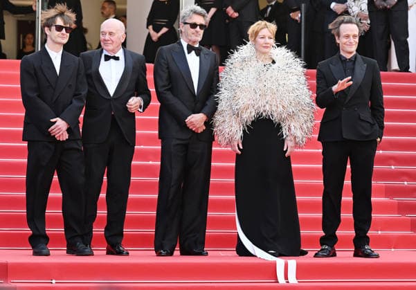 Polish director Pawel Pawlikowski, German actress Sandra Huller, actors August Diehl, Theo Trebs, David Striesow attend the premiere of Fatherland at the 79th Cannes Film Festival in Cannes, France on Thursday, May 14, 2026.  CAN20260514140 RUNExHELLESTAD
