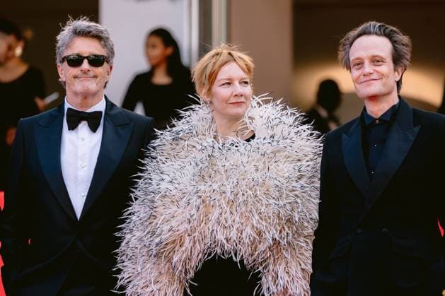 79ème Festival International du Film de Cannes Montée des marches du film Fatherland 79th International Cannes Film Festival Red Carpet of Fatherland movie 456009 2026 05 14 Alpes Maritimes Cannes France Huller, Sandra Diehl, August Pawlikowski, Pawel  Copyright: xTerencexBaelenx STAR_456009_110