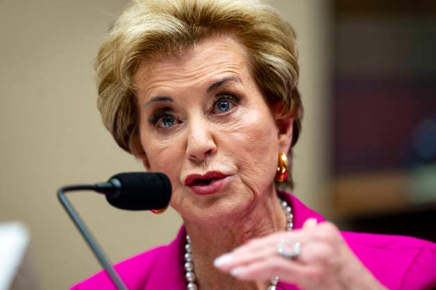 Secretary of Education Linda McMahon speaks during a House Committee on Education and Workforce hearing on the Department of Education s priorities and policies in the Rayburn House Office Building near the U.S. Capitol in Washington, DC on Thursday, May 14, 2026.  WAP20260514355 BONNIExCASH