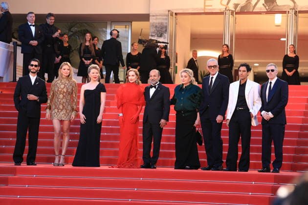 Cannes - Histoires Paralleles (Parallel Tales) Red Carpet Pierre Niney, Virginie Efira, India Hair, Isabelle Huppert, Asghar Farhadi, Catherine Deneuve, Vincent Cassel, Adam Bessa and Alexandre Mallet-Guyat the Histoires Paralleles (Parallel Tales) screening red carpet during the 79th annual Cannes Film Festival at Palais des Festivals on May 14, 2026 in Cannes, France. Photo by Jerome Domine ABACAPRESS.COM Cannes France  Copyright: xDominexJerome ABACAx