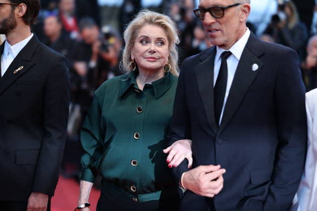Cannes - Histoires Paralleles (Parallel Tales) Red Carpet Catherine Deneuve at the Histoires Paralleles (Parallel Tales) screening red carpet during the 79th annual Cannes Film Festival at Palais des Festivals on May 14, 2026 in Cannes, France. Photo by Jerome Domine ABACAPRESS.COM Cannes France  Copyright: xDominexJerome ABACAx
