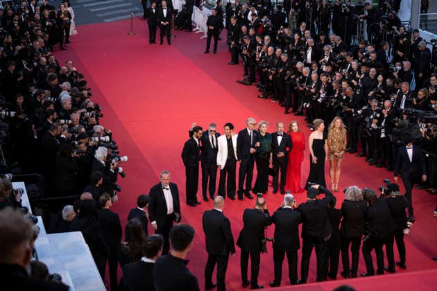Cannes Histoires Paralleles Red Carpet EB French actress India Hair, French producer Alexandre Mallet-Guy, French actor Pierre Niney, Belgian-French actress Virginie Efira, French actress Isabelle Huppert, Iranian director Asghar Farhadi, French actor Adam Bessa, French actress Catherine Deneuve, French actor Vincent Cassel arrive for the screening of the film Histoires Paralleles (Parallel Tales) at the 79th edition of the Cannes Film Festival in Cannes, southern France on May 14, 2026.Photo by Eliot Blondet ABACAPRESS.COM Cannes France France Copyright: xBlondetxEliot ABACAx