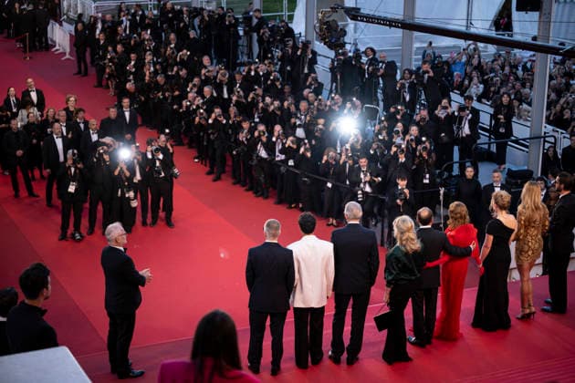 Cannes Histoires Paralleles Red Carpet EB French actress India Hair, French producer Alexandre Mallet-Guy, French actor Pierre Niney, Belgian-French actress Virginie Efira, French actress Isabelle Huppert, Iranian director Asghar Farhadi, French actor Adam Bessa, French actress Catherine Deneuve, French actor Vincent Cassel arrive for the screening of the film Histoires Paralleles (Parallel Tales) at the 79th edition of the Cannes Film Festival in Cannes, southern France on May 14, 2026.Photo by Eliot Blondet ABACAPRESS.COM Cannes France France Copyright: xBlondetxEliot ABACAx