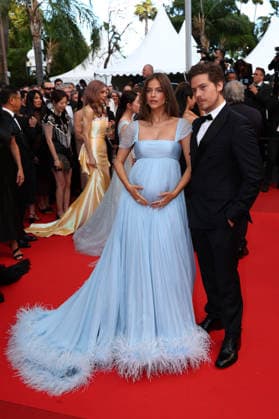 May 14, 2026, Cannes, Cote D azur, France: A pregnant BARBARA PALVIN and her husband DYLAN SPROUSE on the red carpet for the screening of PARALLEL TALES at the 79th Annual Cannes Film Festival at Palais des Festivals in Cannes, France Cannes France - ZUMAc179 20260514_zep_c179_090 Copyright: xMickaelxChavetx