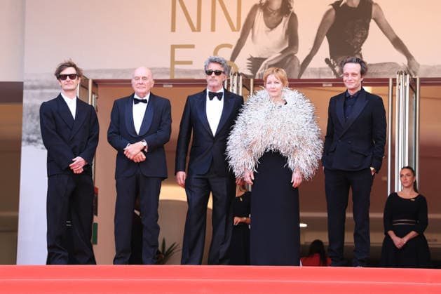 Cannes Fatherland Red Carpet JD Lukasz Zal, Hanns Zischler, Pawel Pawlikowski, Sandra Huller and August Diehl attends the red carpet screening of Fatherland during the 79th Cannes Film Festival in Cannes on May 14, 2026. Photo by Jerome Dominé ABACAPRESS.COM Cannes France  Copyright: xDominexJerome ABACAx
