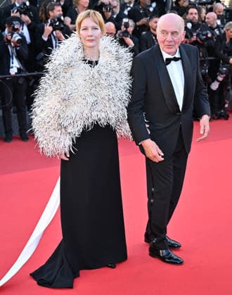 79th Cannes Film Festival: Fatherland screening CANNES, FRANCE - MAY 14: German actress Sandra Huller (L) and German actor Hanns Zischler (R) leave after the screening of the film Fatherland at the 79th edition of the Cannes Film Festival in Cannes, France on May 14, 2026. Mustafa Yalcin Anadolu Cannes France. Editorial use only. Please get in touch for any other usage.  Copyright: x2026xAnadoluxMustafaxYalcinx