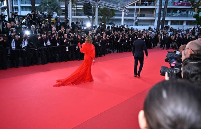 79th Cannes Film Festival: Histoires Paralleles (Parallel Tales) screening CANNES, FRANCE - MAY 14: French actress Isabelle Huppert arrives for the screening of the film Histoires Paralleles (Parallel Tales) at the 79th edition of the Cannes Film Festival in Cannes, France on May 14, 2026. Mustafa Yalcin Anadolu Cannes France. Editorial use only. Please get in touch for any other usage.  Copyright: x2026xAnadoluxMustafaxYalcinx