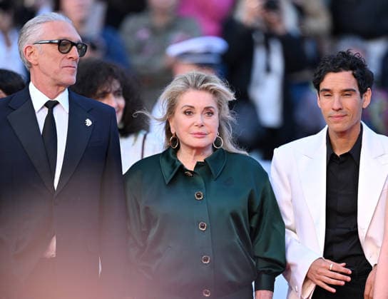 79th Cannes Film Festival: Histoires Paralleles (Parallel Tales) screening CANNES, FRANCE - MAY 14: French actor Vincent Cassel (L) and French actress Catherine Deneuve (C) arrive for the screening of the film Histoires Paralleles (Parallel Tales) at the 79th edition of the Cannes Film Festival in Cannes, France on May 14, 2026. Mustafa Yalcin Anadolu Cannes France. Editorial use only. Please get in touch for any other usage.  Copyright: x2026xAnadoluxMustafaxYalcinx