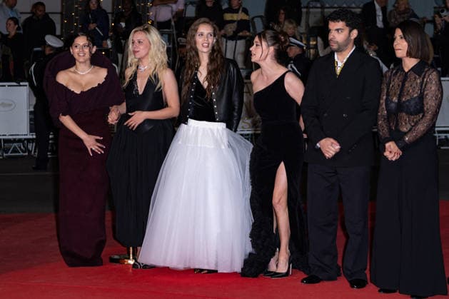 Cannes Sanguine Screening NG Sonia Faidi, Kim Higelin, Marion Le Corroller, Mara Taquin, Sami Outalbali and Carole Lambert attending the ‘Sanguine’ Screening and Red Carpet at Palais Des Festivals in Cannes, France on May 14 2026 as part of the 79th Cannes Film Festival. Photo by Nicolas Genin ABACAPRESS.COM Cannes France  Copyright: xGeninxNicolas ABACAx