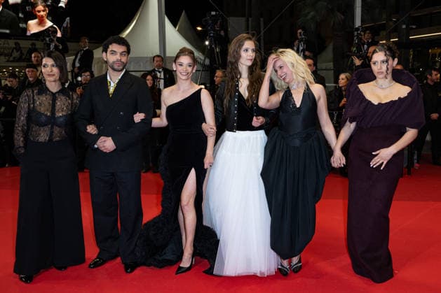 Cannes Sanguine Screening NG Sonia Faidi, Kim Higelin, Marion Le Corroller, Mara Taquin, Sami Outalbali and Carole Lambert attending the ‘Sanguine’ Screening and Red Carpet at Palais Des Festivals in Cannes, France on May 14 2026 as part of the 79th Cannes Film Festival. Photo by Nicolas Genin ABACAPRESS.COM Cannes France  Copyright: xGeninxNicolas ABACAx