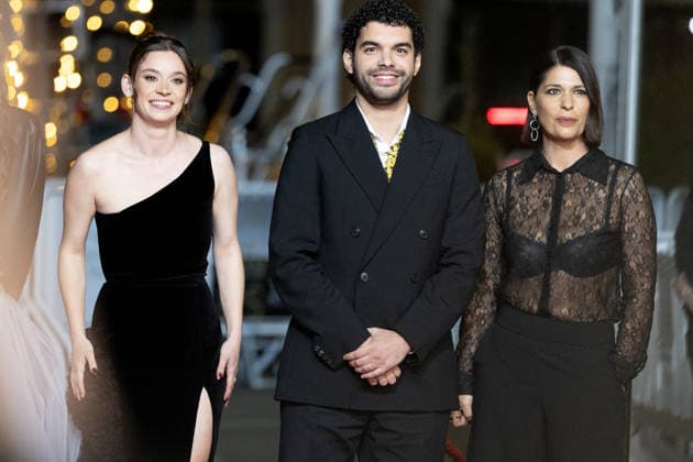 Mara Taquin, Sami Outalbali et Carole Lambert Montée des marches du film Sanguine lors du 79ème Festival International du Film de Cannes, le 14 mai 2026 Olivier Borde Bestimage Red carpet for Species at the 79th Cannes International Film Festival on May 14, 2026 Cannes France  Copyright: xOLIVIERxBORDEx xBESTIMAGExOLIVIERxBORDEx xBESTIMAGEx