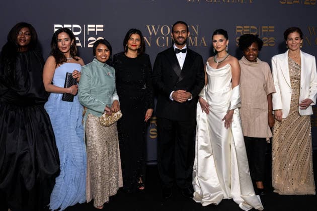 Cannes - Women In Cinema Gala Arrivals AAR L-R : Genevieve Nnaji, Aixa Kay, Kamila Andini, Shivani Pandya, Faisal Baltyuor, Tara Sutaria, Marie Clementine Dusabejambo and Laila Marrakchi pose as they attend ‘Women In Cinema’ gala party, organized by Jeddah’s ‘Red Sea Film Festival’, as part of the 79th Cannes Film Festival, at Eden Roc hotel in Cap d’Antibes, near Cannes, France, on May 14, 2026. Photo by Ammar Abd Rabbo ABACAPRESS.COM Cannes France Copyright: xAbdxRabboxAmmar ABACAx